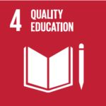 4: Quality Education written with a book and pen symbol